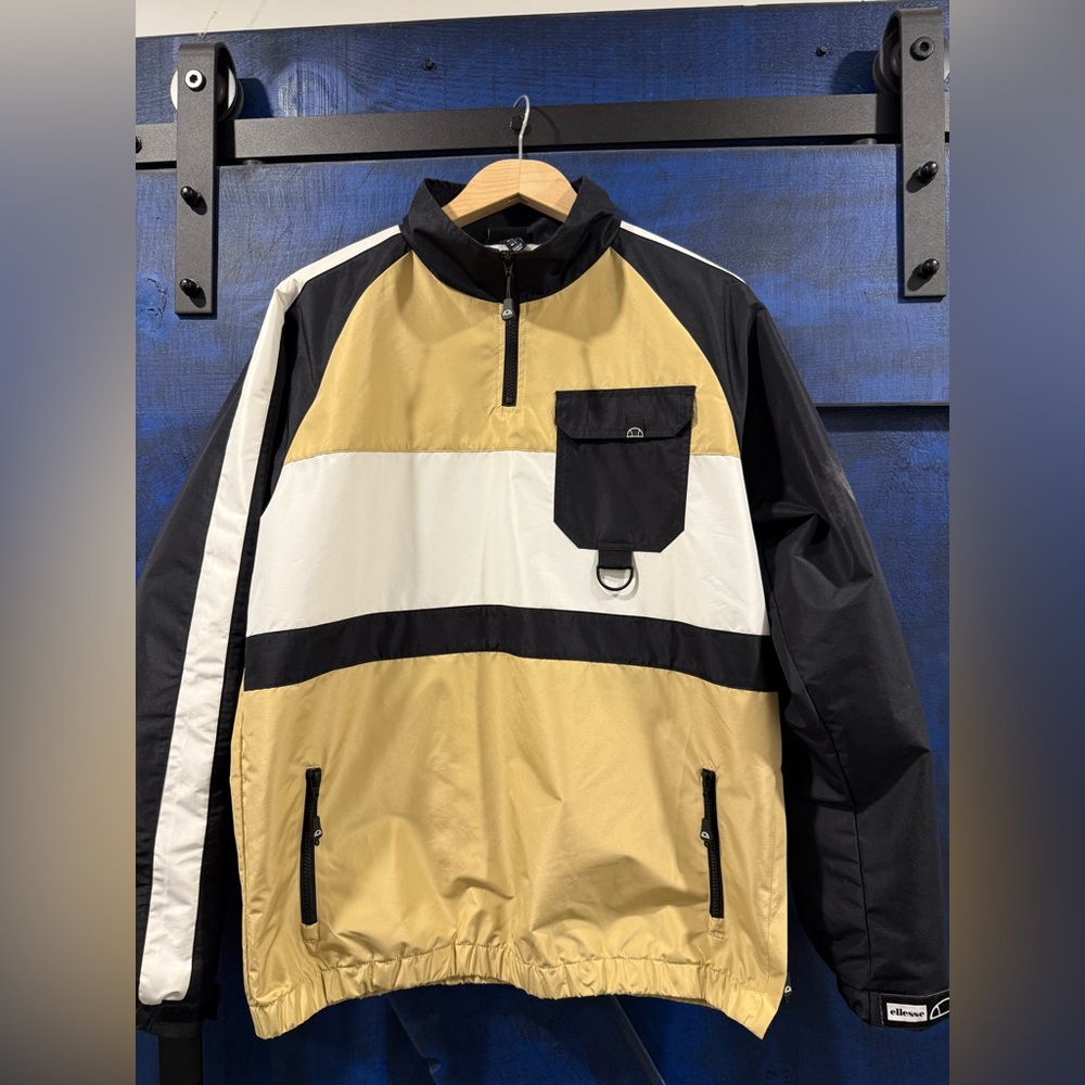 Ellesse Black and Tan popover windbreaker